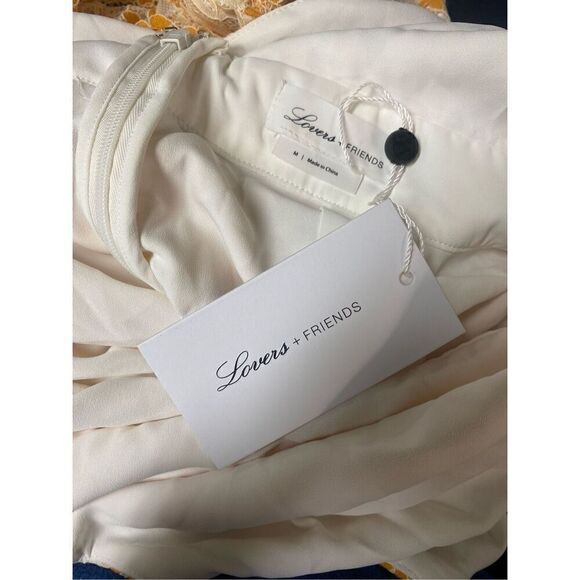 Lovers + Friends Bridget MIDI Dress in Ivory & Orange Size Medium NWT (READ) 4-8 - Picture 6 of 7